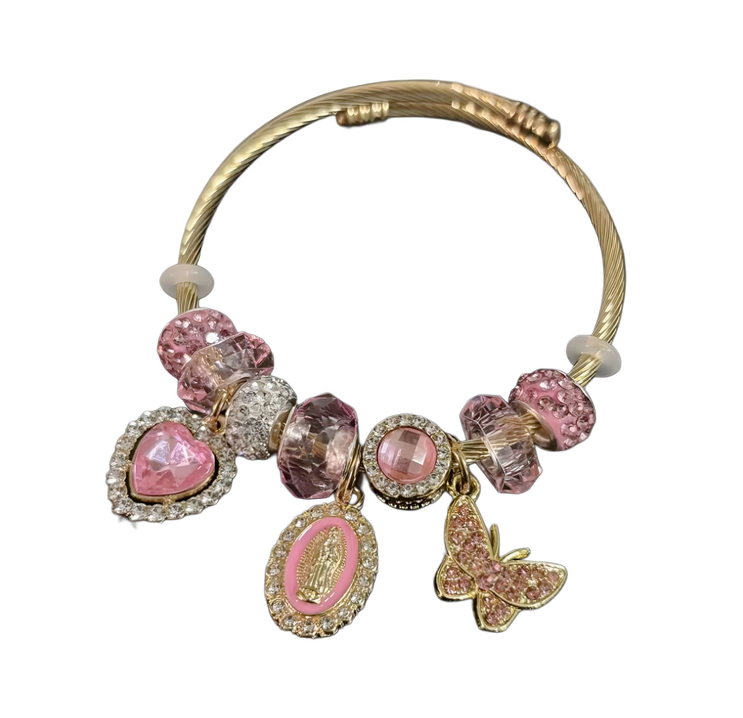 Pink Virgencita Charm Bracelet