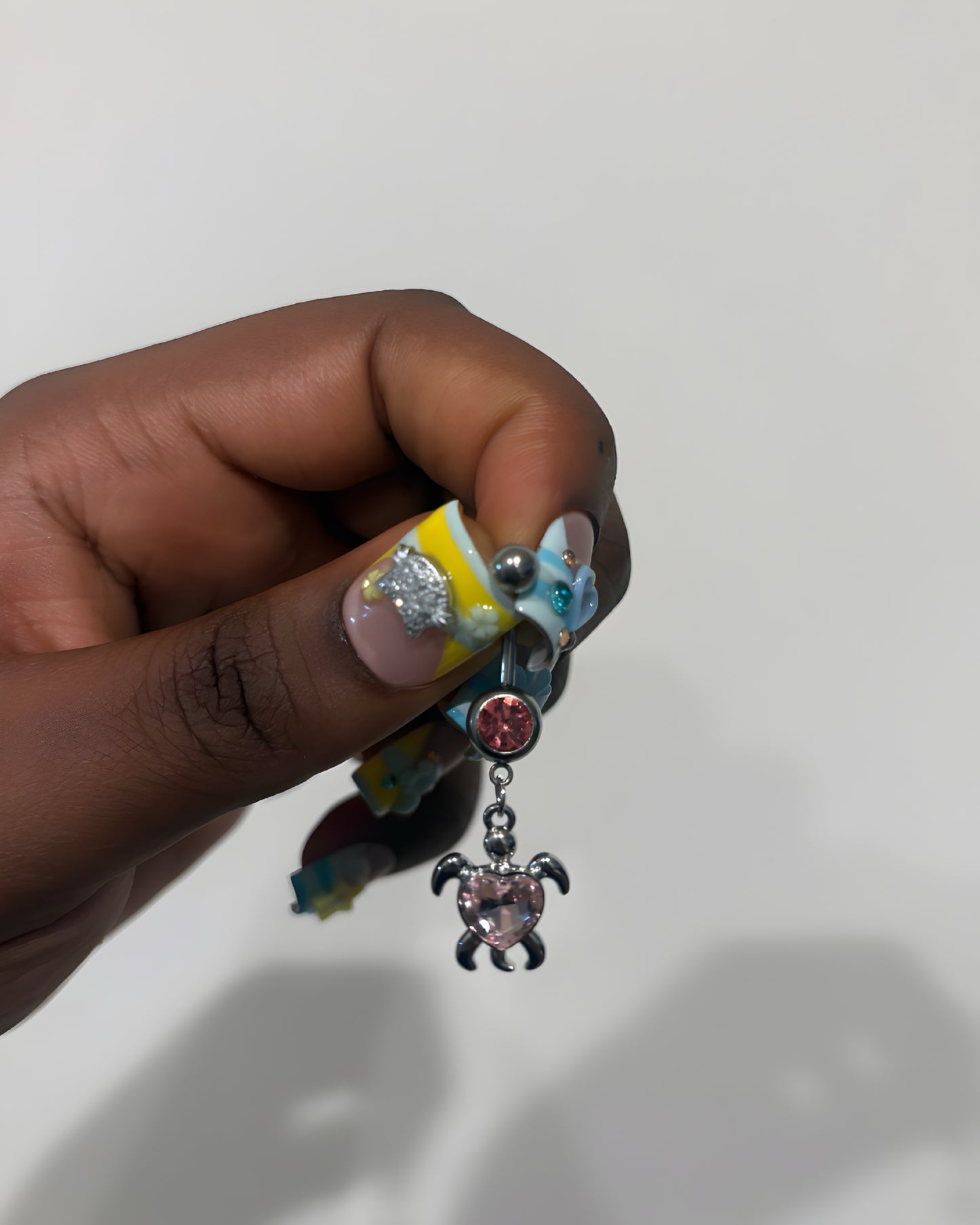 Pink Turtle Belly Ring