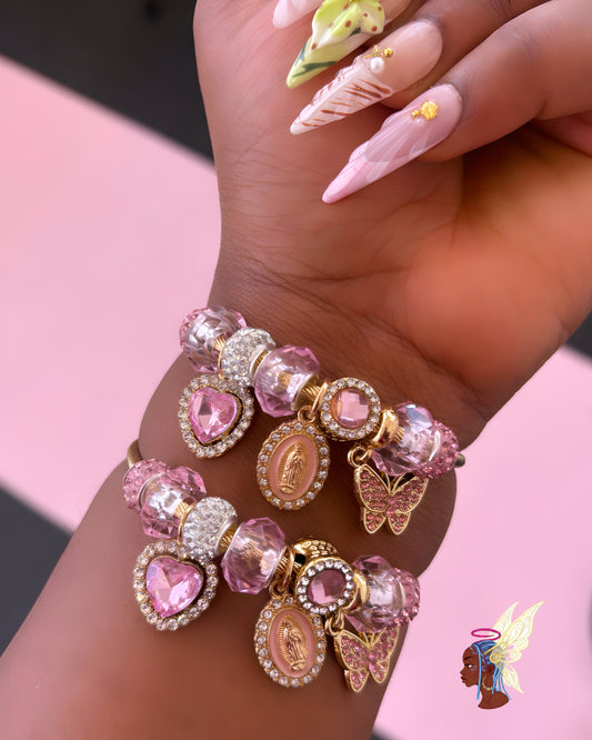 Pink Virgencita Charm Bracelet
