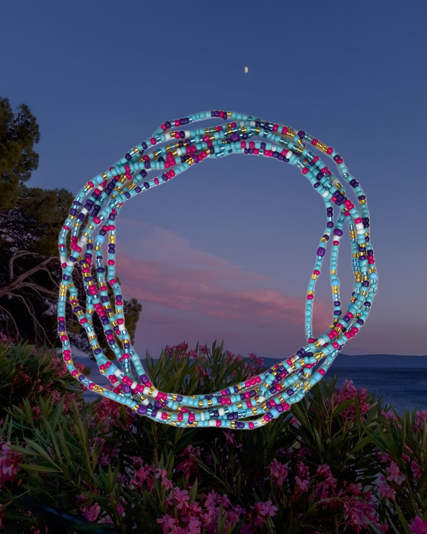 Purple Oceanside Waist Bead
