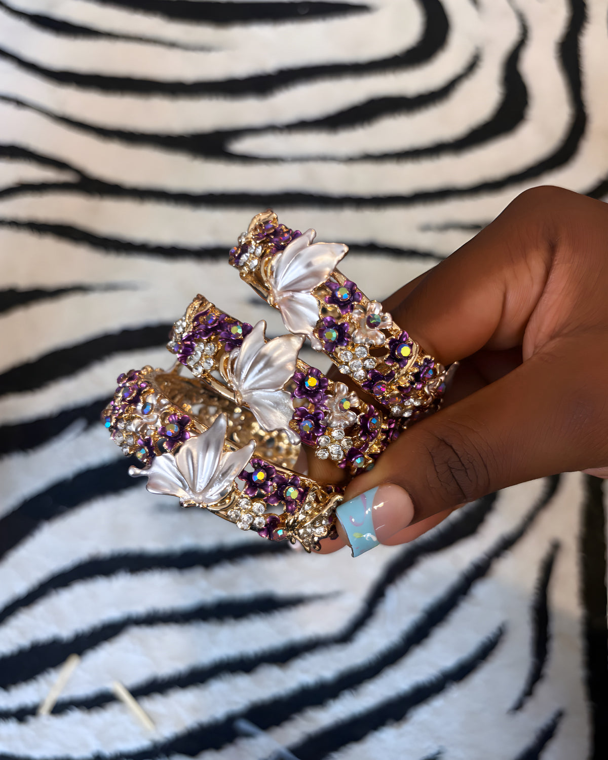 Purple Butterfly Bangle