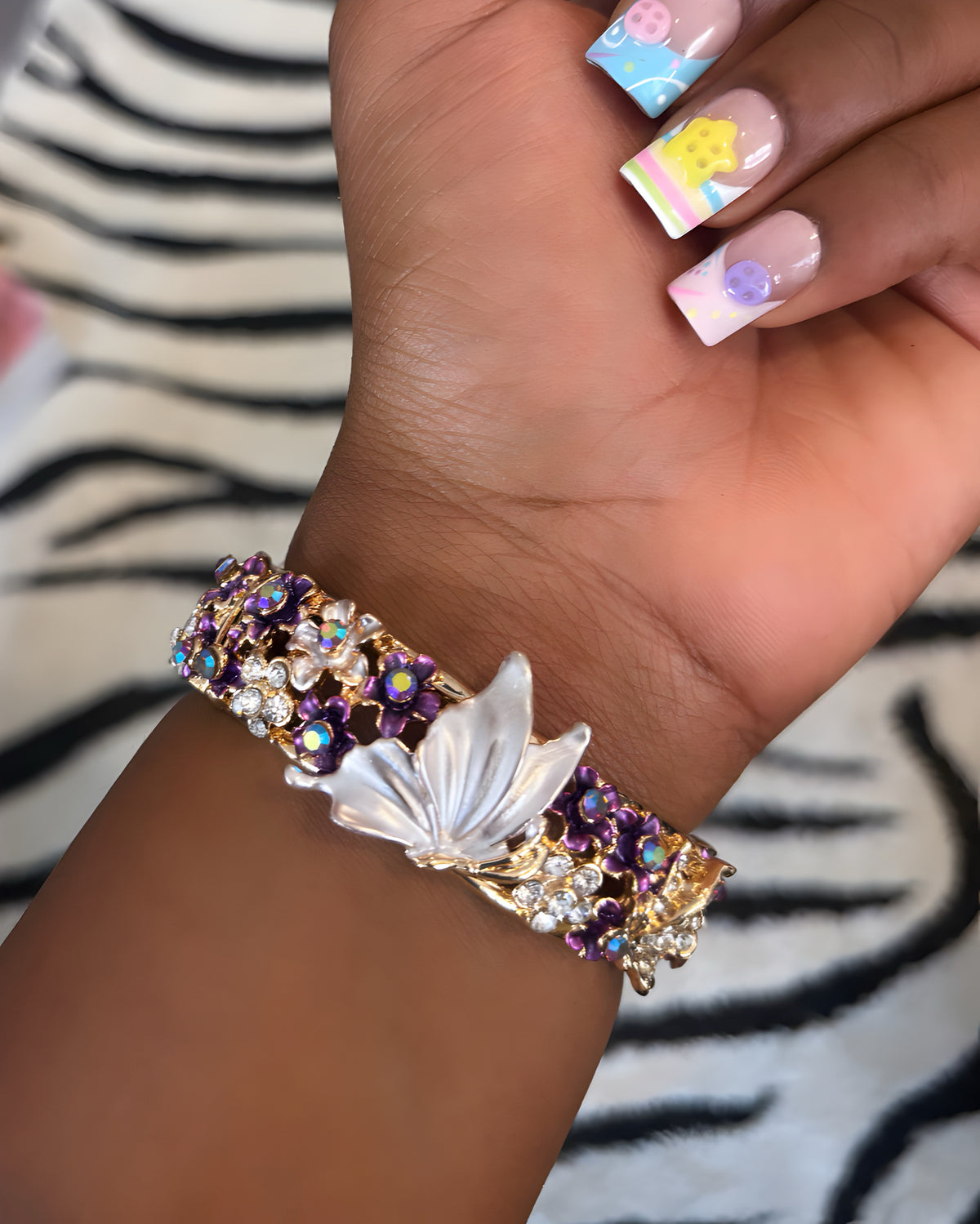 Purple Butterfly Bangle