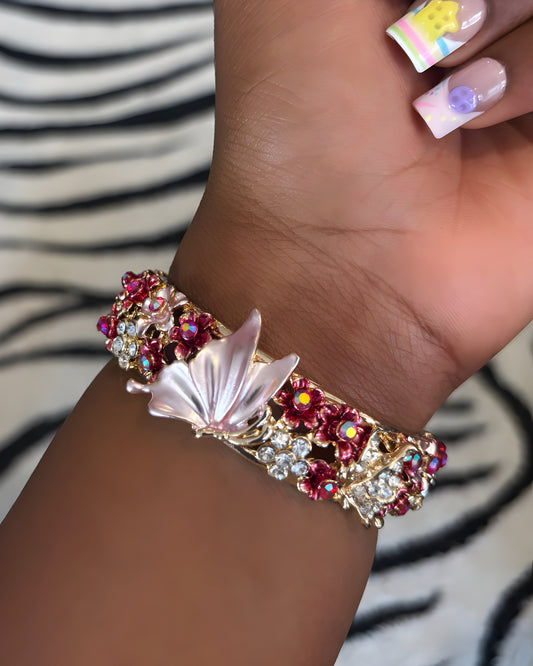 Pink Butterfly Bangle