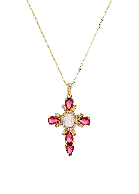 Scarlett Red Cross Necklace