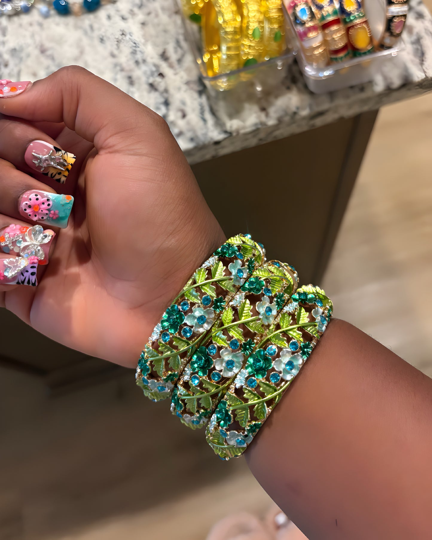 Blue Garden Bangle