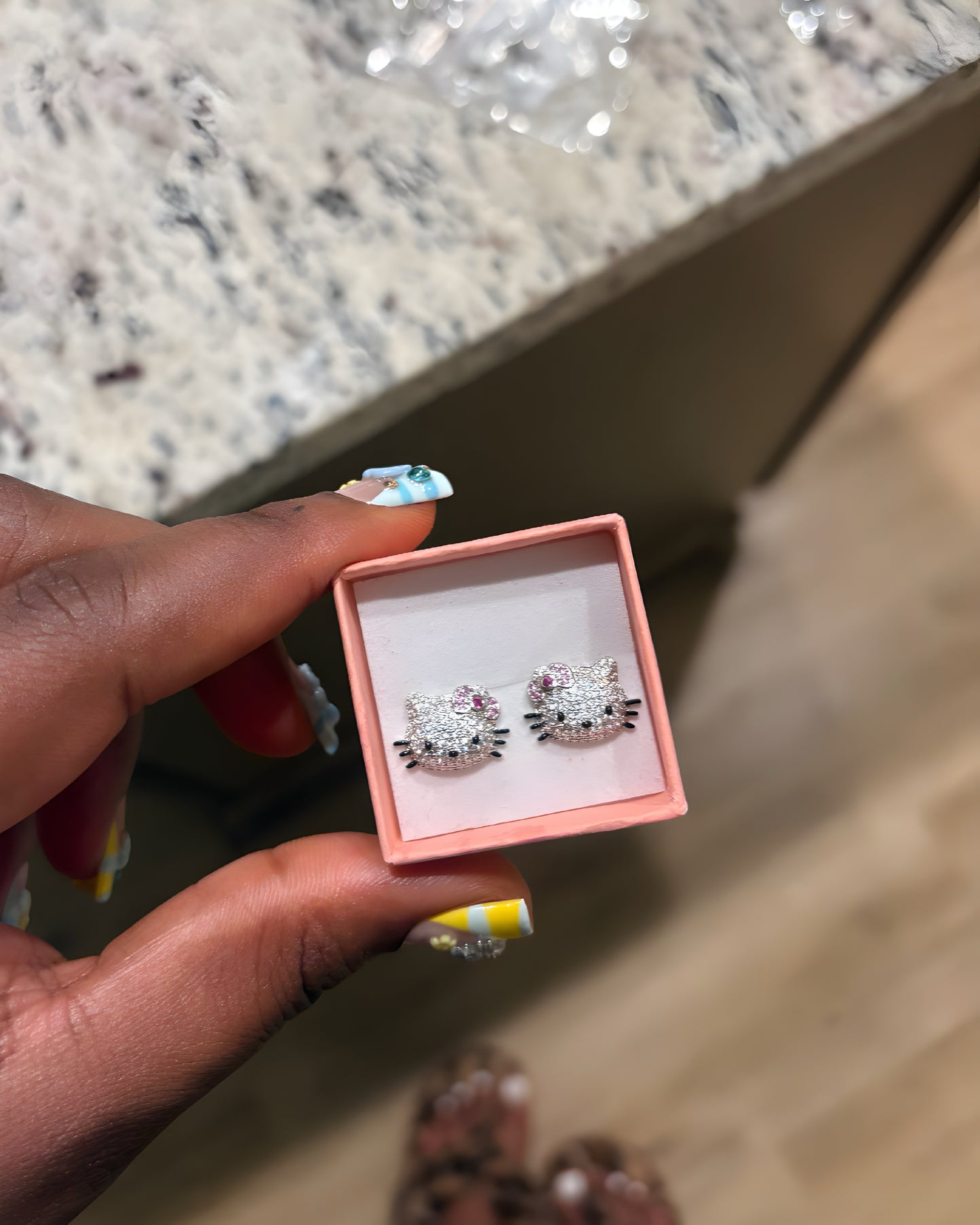 Diamond Kitty Studs