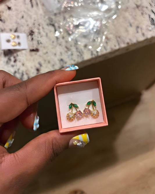 Pink Cherry Studs