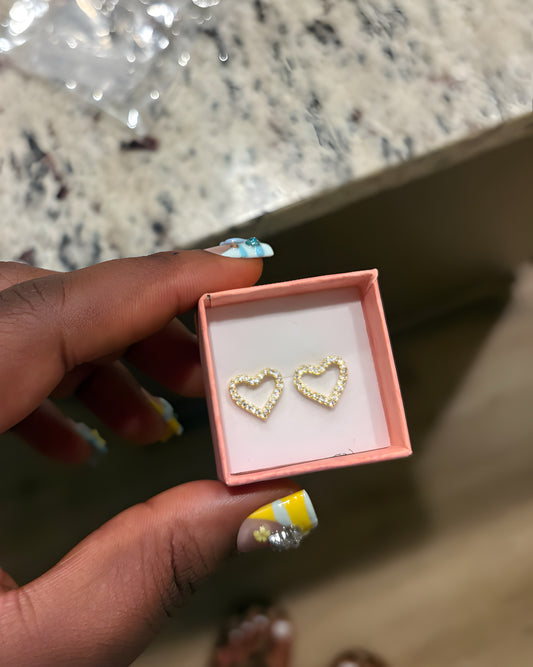 Gold Heart Studs