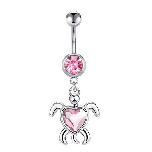 Pink Turtle Belly Ring