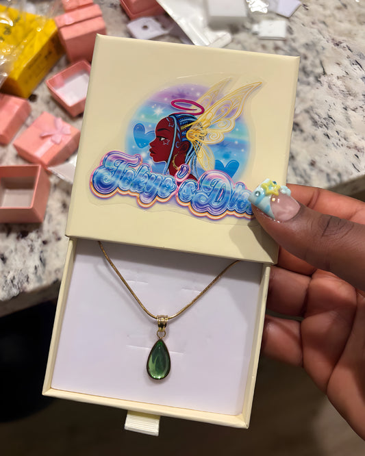 Green Siren Teardrop Necklace